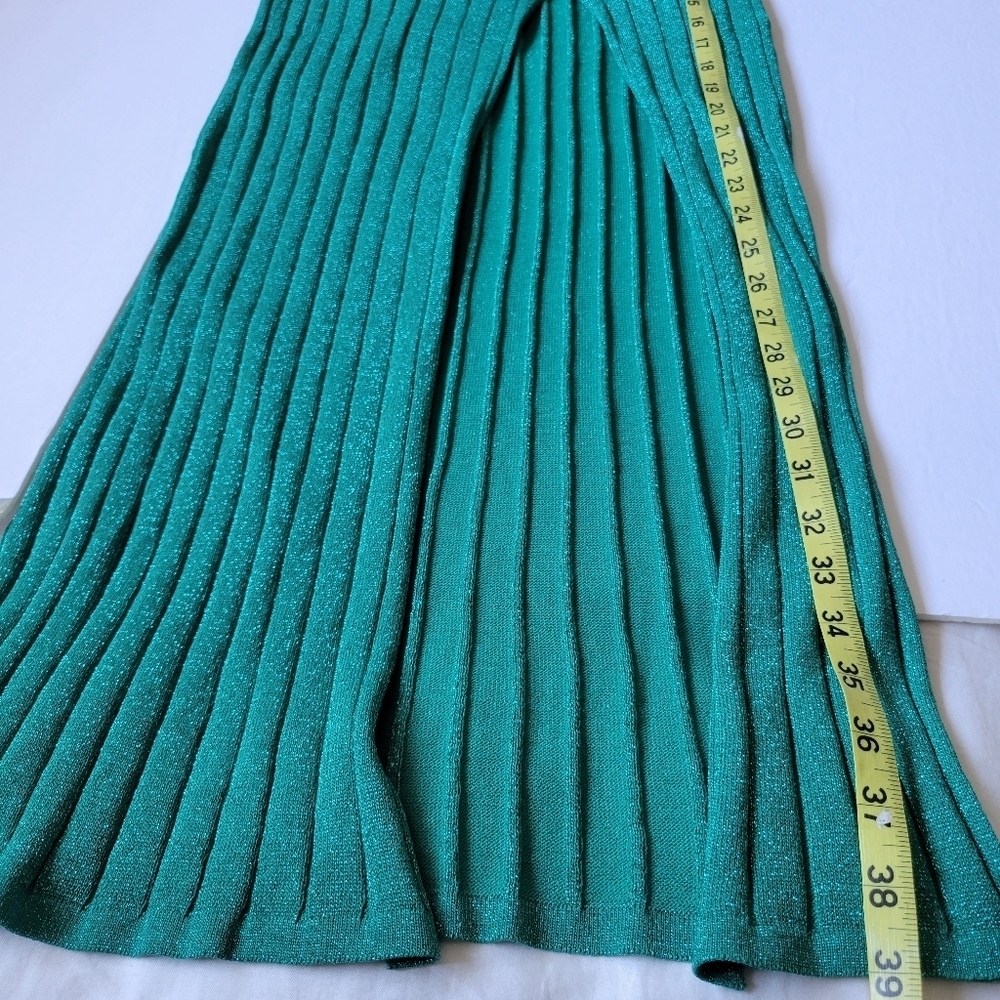Surf GypsyWomen's Green Metallic Rib Maxi Skirt. - Picture 6 of 9